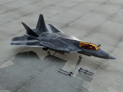 F24-EX Fighter jet Low-poly 3D model