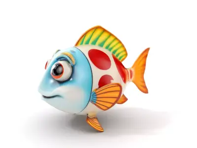Cartoon Fish Model Pack for Animation and Games Low-poly 3D model