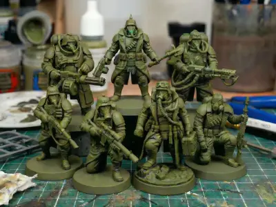 Pre-Supported Grimdark Squad Bundle  7 32mm STL Miniatures 3D print model