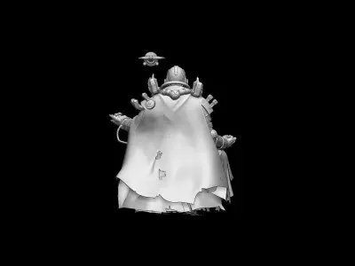Sci-Fi Cyber Monk STL Tabletop Wargame Miniature Character 3D print model