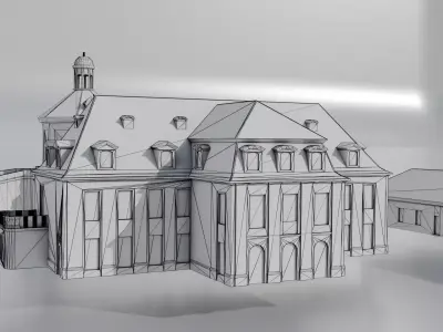 Baroque Palace Complex Low-poly 3D model