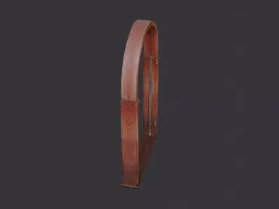 Wood Arch Window Double Frame Low-poly 3D model