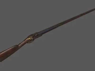 Flintlock Musket Low-poly 3D model