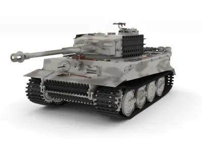 Panzer Tiger Tank Late 1944 v3 with interior 3D model