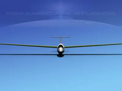 Venture Sailplane V04 Low-poly 3D model