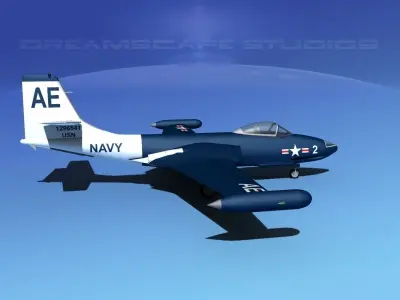 McDonnell F2H-2 Banshee V05 3D model