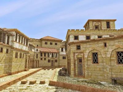 Ancient Roman Settlement Town Low-poly 3D model
