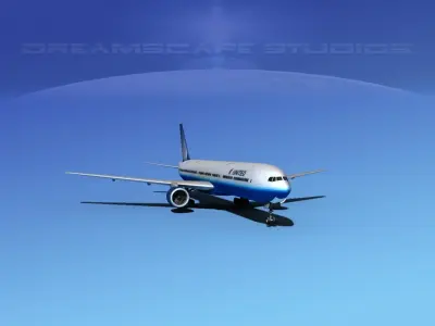 Boeing 777-300 United Airlines 3D model