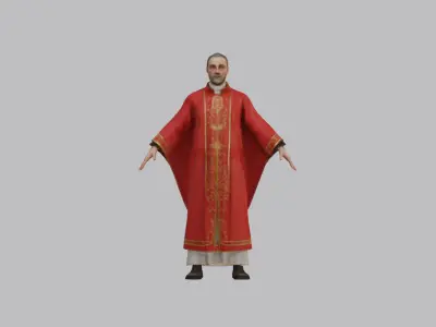 Medieval Catholic Priest 3D Model 3D model