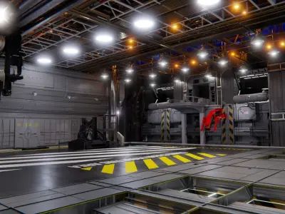 SCIFI HANGAR 3D model