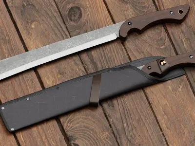 GAME READY MACHETE WITH CASE RIGGED Free low-poly 3D model