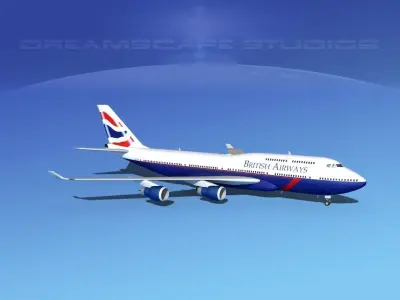 Boeing 747-400 British Airways 3 3D model