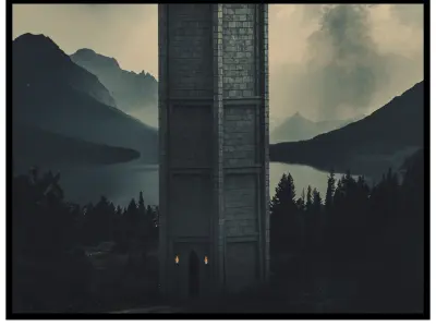 Light Tower Low-poly 3D model