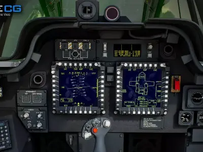 AH 64D Apache Longbow Helicopter Cockpit by NoneCG Free low-poly 3D model
