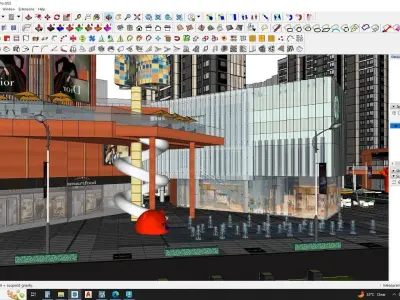 Commercial building down town 3d model 3D model