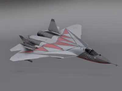 PAC Fighter Jet - Blender Low-poly 3D model