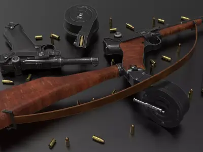 P08 Pistol Fps - Tps Low-poly 3D model