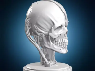Cyber Skull Bust 3D Print Model 3D print model