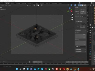 Airplane 3D model crash models plane  low poly game ready Low-poly 3D model