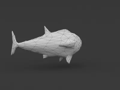 Low Poly Fish polygonal Low-poly 3D model