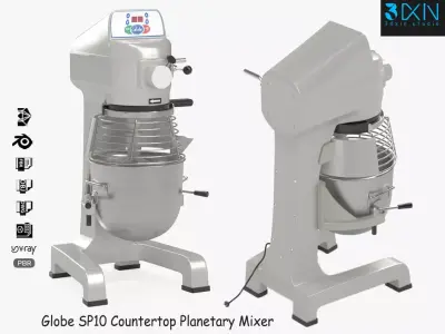 Globe SP10 Countertop Planetary Mixer 3D model