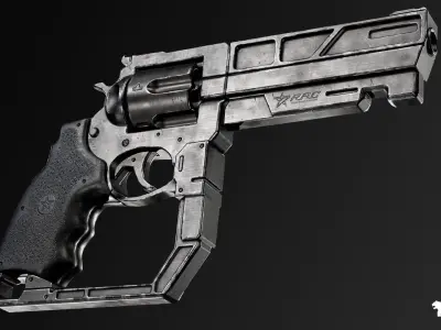 Cyberpunk Handguns Low-poly 3D model