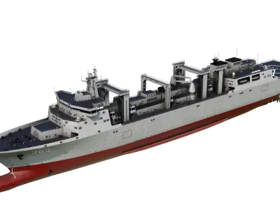 Chinese Navy Type 901 Replenishment Ship PLAN 901Class Low-poly 3D model