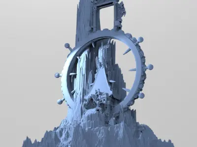 Mount Olympus mountain Temple 5 3D model