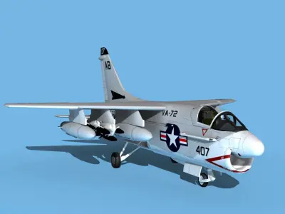Chance Vought A-7C Corsair II V27 USN 3D model