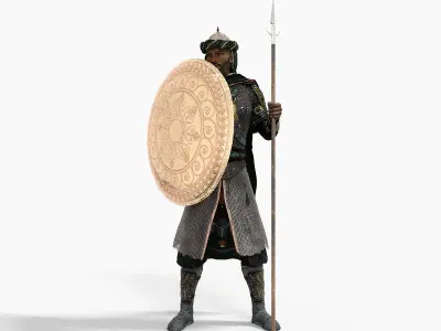 Persian Warrior Low-poly 3D model