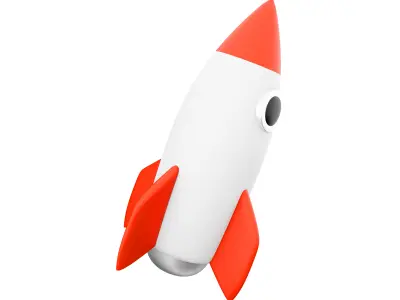 3d flying space rocket 3D model