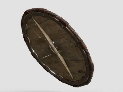 Viking Raven Shield Low-poly 3D model