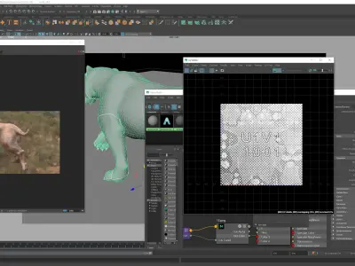 lione panther running in wild 3D model