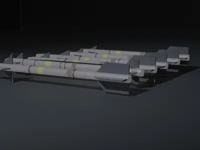 LOW POLY Aim-9 pack Low-poly 3D model