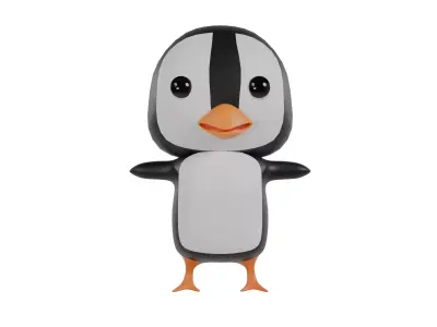 3D model of a cartoon penguin 3D model