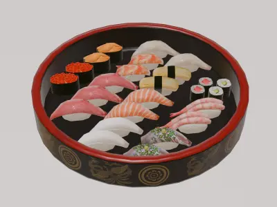 Sushi Model Asset  Average Rank Low-poly 3D model