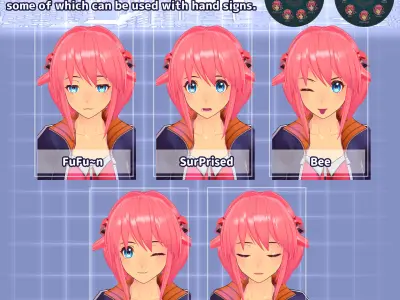 VRChat Original character 3D model Plue Dian Ice Blue alone Low-poly 3D model
