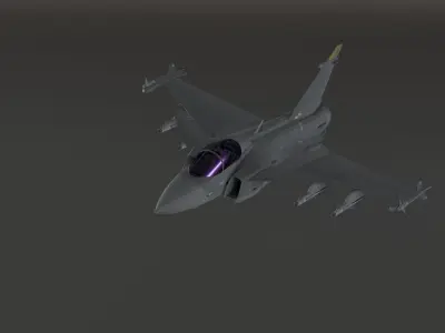 JAS-39C Gripen - Fighter Jet - Photorealistic Low-poly 3D model