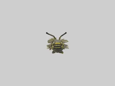 Monarch Caterpillar Low-poly 3D model