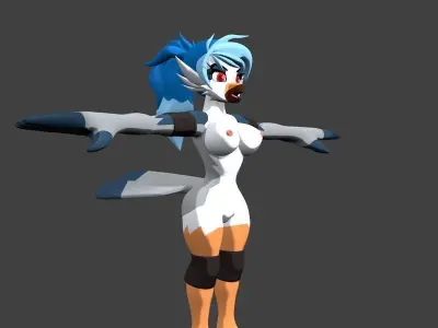 Hurricane the Kite NUDE no rigging Low-poly 3D model
