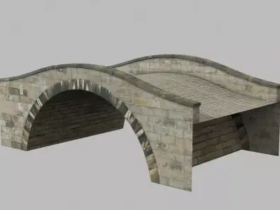 Canal bridge 2 Low-poly 3D model