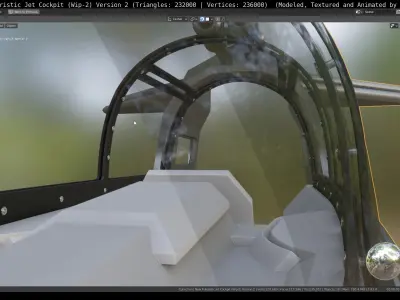 New Futuristic Jet Cockpit  Wip-2 Version 2 Free low-poly 3D model