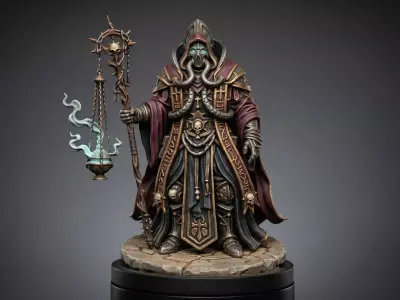 Void Ritual Prophet STL  Dark Futuristic Mystic Miniature  3D print model