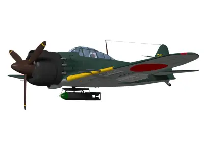 A6M8 Zero fighter Type 54 3D model