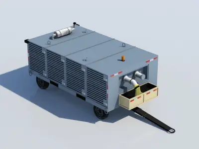 Air Starter Ground Support Unit Low Poly Low-poly 3D model