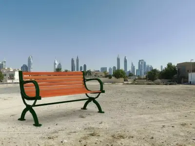 Park bench Free low-poly 3D model 6
