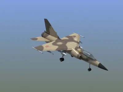Mirage F1C Fighter Jet Low-poly 3D model