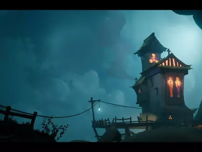 Stylized Perched Church Low-poly 3D model