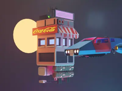 Flying car Free 3D model