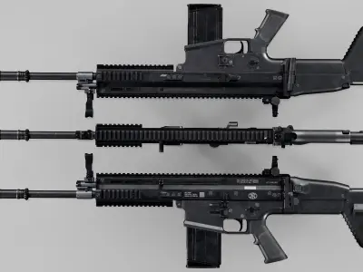 FN SCAR-H Body Kit Low-poly 3D model